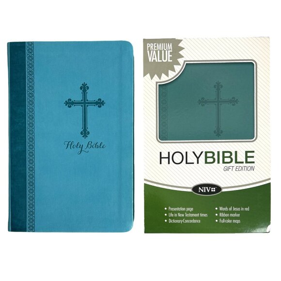 NIV, Gift Edition Holy Bible (Turquoise, Italian Duo-Tone) - Picture 1 of 10